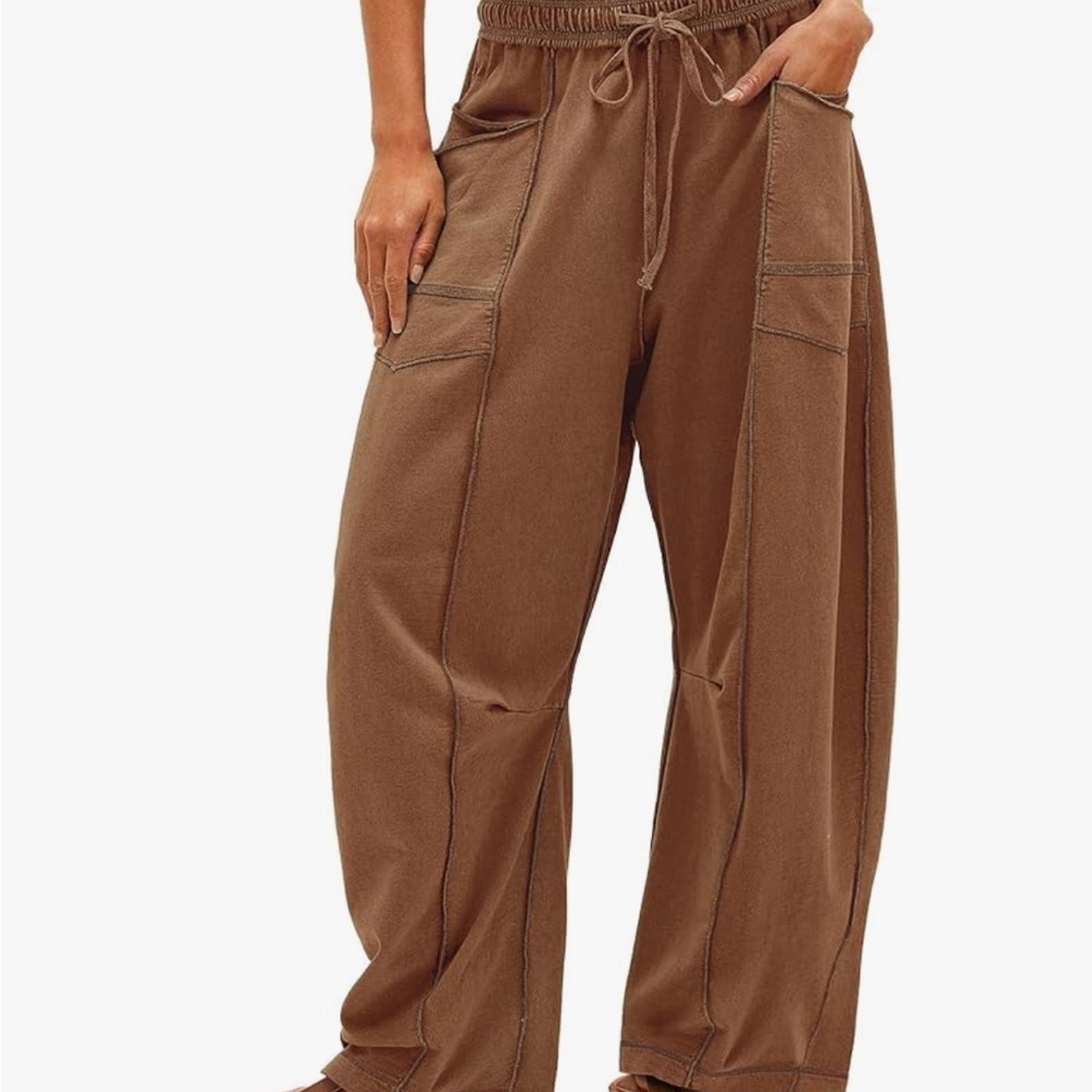 Amazon Brown Women's Barrel Pants - Picture 3 of 4